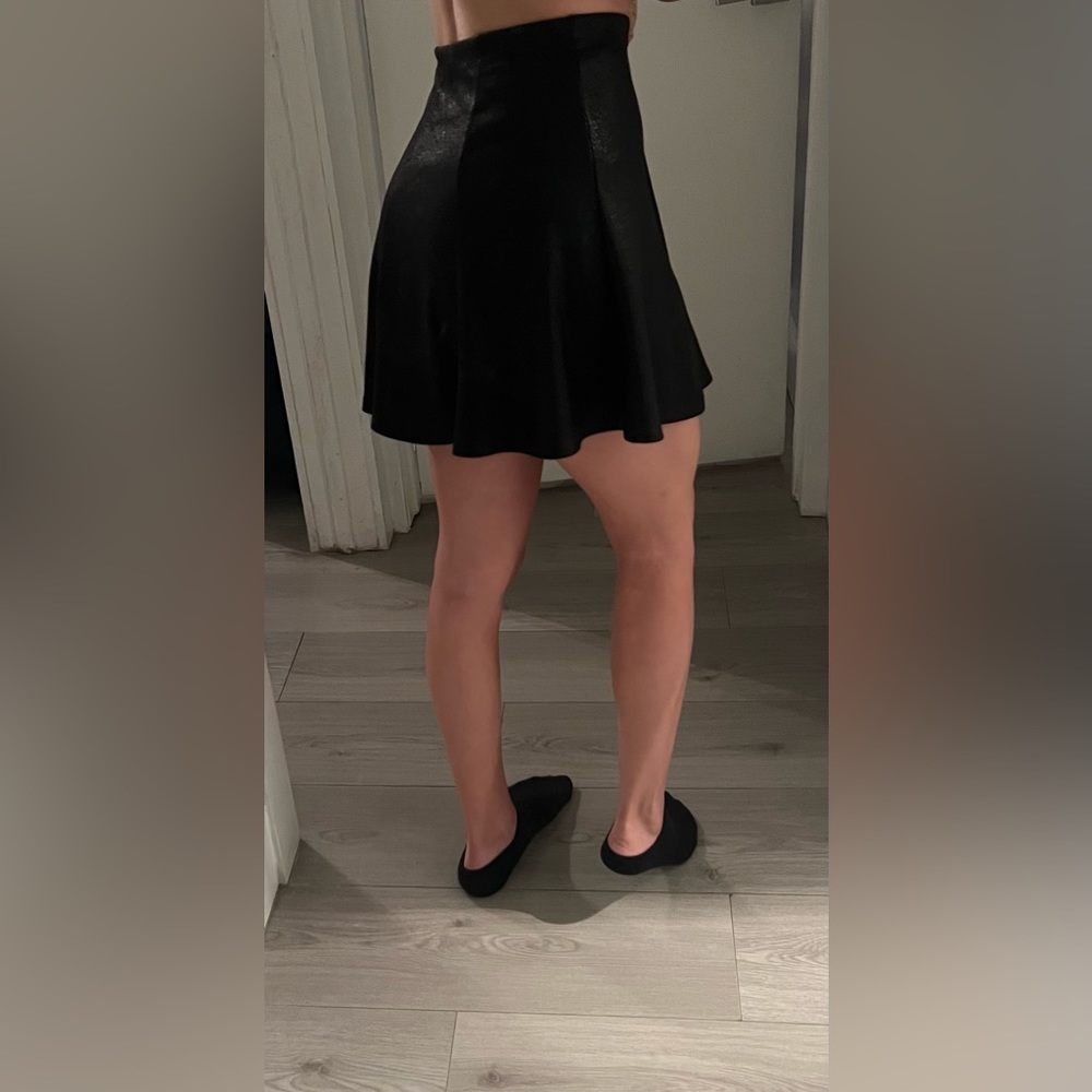 AQUA Metalic Black Skirt